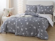 XPOSE® Bavlnené obliečky DANDELIA DUO na dve postele - sivé/biele