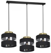 Luster na lanku HAVARD 3xE27/60W/230V čierna/mosadz