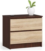 Nočný stolík Kalista  (wenge + dub sonoma). Vlastná spoľahlivá doprava až k Vám domov. 1069379
