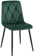 Jedálenská stolička Clairton zamat - tmavo zelená