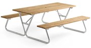 Extra dlhý záhradný stôl s lavicou PICNIC PINE, 1800 mm, hnedá