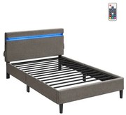 Kovová manželská posteľ s LED 140 cm RMB802G71