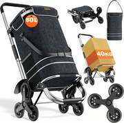 Nákupná taška na kolieskach do schodov COMFORT, 50l,  čierna Jurhan