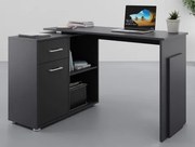 Rohový písací stôl Andy, čierny%