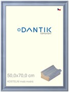 DANTIK rám na obraz 50x70 | KOSTELNÍ malá modrá (Plexi Čiré)