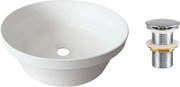 Comad Keramické umývadlo na dosku Mada 40x40 biele + výpusť Click-Clack, chróm