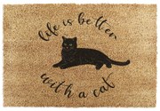 Rohožka z kokosového vlákna 40x60 cm Life Is Better With a Cat – Artsy Doormats