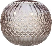 Ružová sklenená perleťová váza Amine - Ø11*15 cm