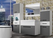 Kúpeľňový nábytok Belini šedý mat / biely mat + umývadlo + zrkadlo  ROD M 5/0/W/SRW/0/ZW