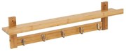 Bambusový nástenný vešiak s poličkou - Casa Selección
