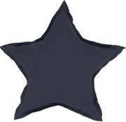 Mini ľanový vankúš hviezda grafitová 36 cm
