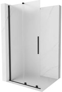 Mexen Velar, sprchová zástena s posuvnými dverami Walk-in 70 x 200 cm, 8mm sklo námraza, čierna matná, 871-070-000-33-70