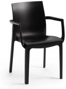 EMMA záhradná stolička s podrúčkami black