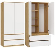 Šatní skříň MALWA I 90 cm dub artisan/bílá
