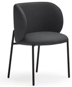 Čierne čalúnené jedálenské kreslá v súprave 2 ks Mogi – Teulat