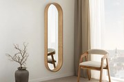 Oválne zrkadlo CAPSO – Dubový dekor (50x165 cm)