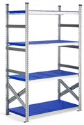 Regál TRANSFORM, základná sekcia, 1972x1200x600 mm, modrý