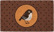 Hnedá kokosová rohožka s vtáčikom Bird - 75*45*1 cm