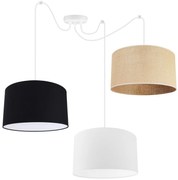 Závesné svietidlo Indigo Spider, 3x textilné tienidlo (mix 3 farieb), (výber z 2 farieb konštrukcie), j