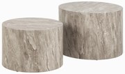 Sivé okrúhle konferenčné stolíky v dekore kameňa v súprave 2 ks ø 58 cm Dice – Actona