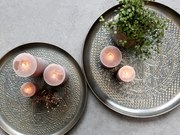 Mosadzný antik kovový podnos s patinou Flowier - Ø 61*4cm