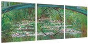 Obraz - Claude Monet, The Japanese Footbridge, reprodukcia (s hodinami) (90x30 cm)