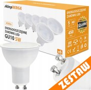 SADA 6x LED žiarovka GU10 5W 450lm - neutrálna biela