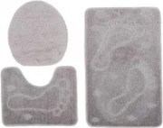 Sada kúpeľňových koberčekov MONO 1001 sivý 6213 3PC STOPA