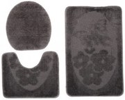 Sada kúpeľňových koberčekov MONO 1125 tmavosivý 6203 3PC Motýľ