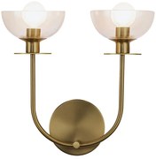Alora Mood ALM-SYLVIA-2WB-BG-CL - Nástenné svietidlo SYLVIA 2xE14/40W/230V zlaté