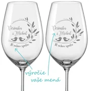Poháre na víno k výročiu Romance, 2 ks