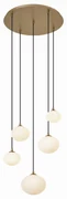 Závesná lampa Art Deco zlatá s opálovým sklom 5-svetiel - Yani