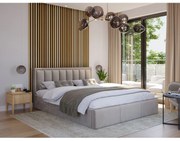 Čalúnená posteľ MOON rozmer 160x200 cm Krémová