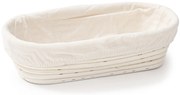 HOME ELEMENTS Ošatka oválna s látkovou vložkou, 28 x 14 x 7,5 cm