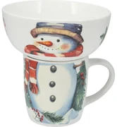 Raňajková sada Snehuliak, 2 ks, porcelán