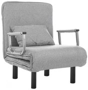 Kreslo a posteľ v jednom, rôzne farby- svetlosivá