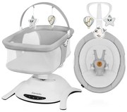 Lionelo - Detské hojdacie kresielko s melódiou 2v1 BELLA Betónovo sivé + diaľkové ovládanie