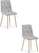 Set dvoch jedálenských stoličiek LIBRA svetlosivé / hnedé nohy (2 ks)