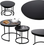 Dekorstudio Set 2ks čiernych kávových stolíkov LOFT DUO 60/40cm