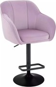 LuxuryForm DESIGN Barová stolička AVOLA VELUR na čiernom tanieri - levanduľa