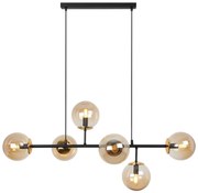 Závesné svietidlo Paris, 6x medové sklenené tienidlo, B/G