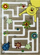 Detský koberec Smart Kids 22303 béžový – bludisko, obdĺžnik Rozmer: 160x230 cm