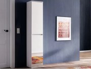 Zrkadlová viacúčelová skriňa s policami Mirror, 37 cm, biela%