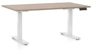 Výškovo nastaviteľný stôl OfficeTech C, 120 x 80 cm, biela podnož, dub