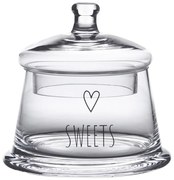 Úložná transparentná nádoba dóza s viečkom a srdiečkom Sweets - Ø 12*13 cm