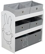 Biely/sivý detský organizér na hračky 63,5x29,5x60 cm Miffy – Roba