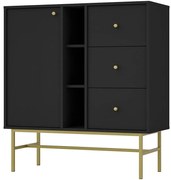 Komoda Tokyo 3 1F 3S čierny grafit 824