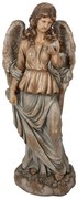 Béžová antik dekorácia socha anjel Angel Vintage - 40*30*100 cm