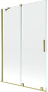 Mexen Velar, 2-krídlová posuvná vaňová zástena 120 x 150 cm, 8mm číre sklo, zlatý matný profil, 896-120-000-01-55