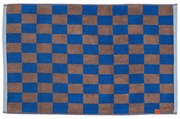 Modro-hnedá kúpeľňová predložka z bio bavlny 50x80 cm Retro – Mette Ditmer Denmark